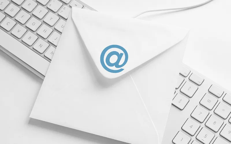 An email inbox open on a computer with a highlighted message